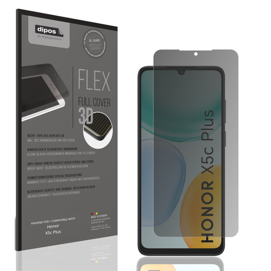 Blickschutzfolie von dipos passend für Honor X5c Plus, 100% Displayabdeckung und blasenfreie Montage