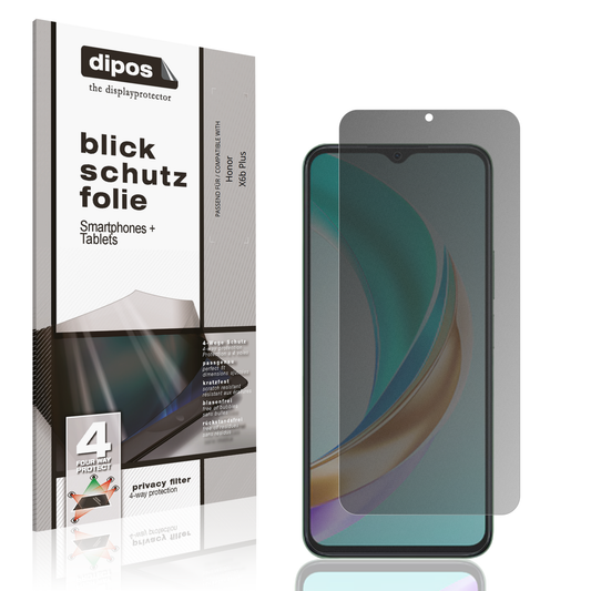 Blickschutzfolie von dipos passend für Honor X6b Plus, präziser Zuschnitt und blasenfrei montiert
