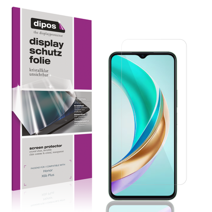 Klare Displayschutzfolie von dipos passend für Honor X6b Plus, präziser Zuschnitt und blasenfrei montiert