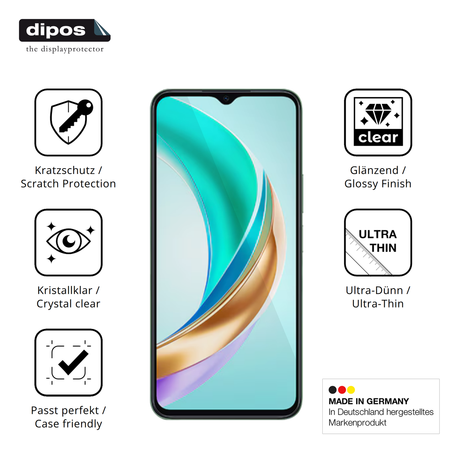 Displayschutz hergestellt in Deutschland, höchste Qualität made in Germany