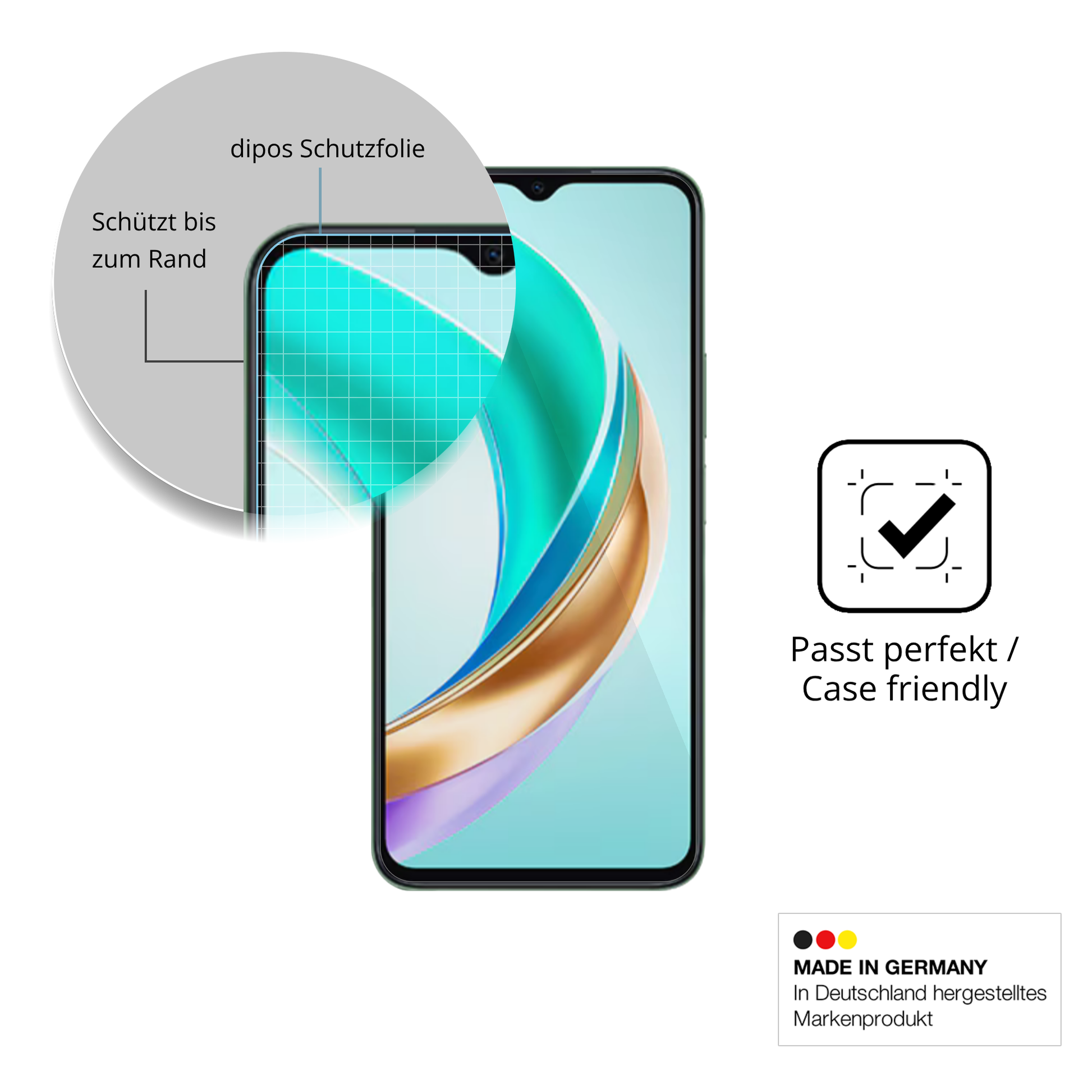 Besonders flexibler Displayschutz mit Anti-Shock-Schicht im Materialmix