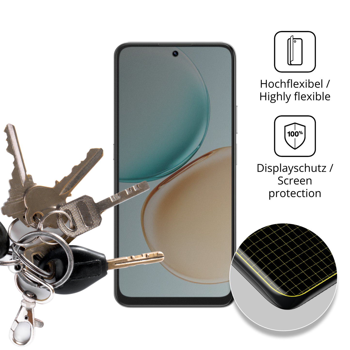 dipos Displayschutz für Honor X7d 4G, mit Blickschutzfilter und perfekter Passform auch für die Rundungen