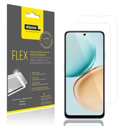 Klare Displayschutzfolie von dipos passend für Honor X7d 4G, 100% Displayabdeckung und blasenfreie Montage