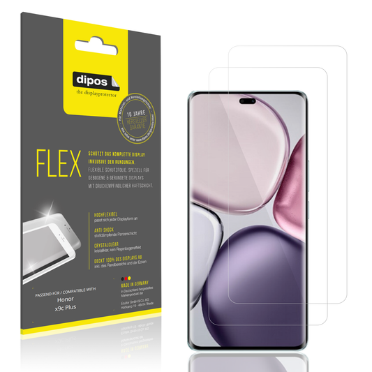Klare Displayschutzfolie von dipos passend für honorx9c plus, 100% Displayabdeckung und blasenfreie Montage