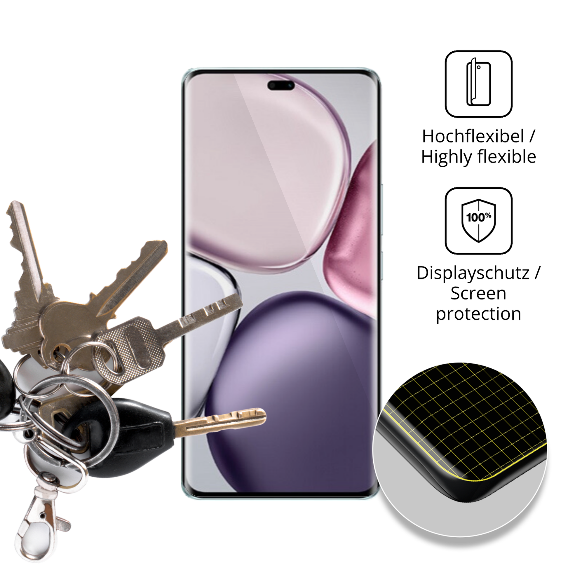 dipos Displayschutz für honorx9c plus, transparente Oberfläche, geringe Dicke und perfekte Passform