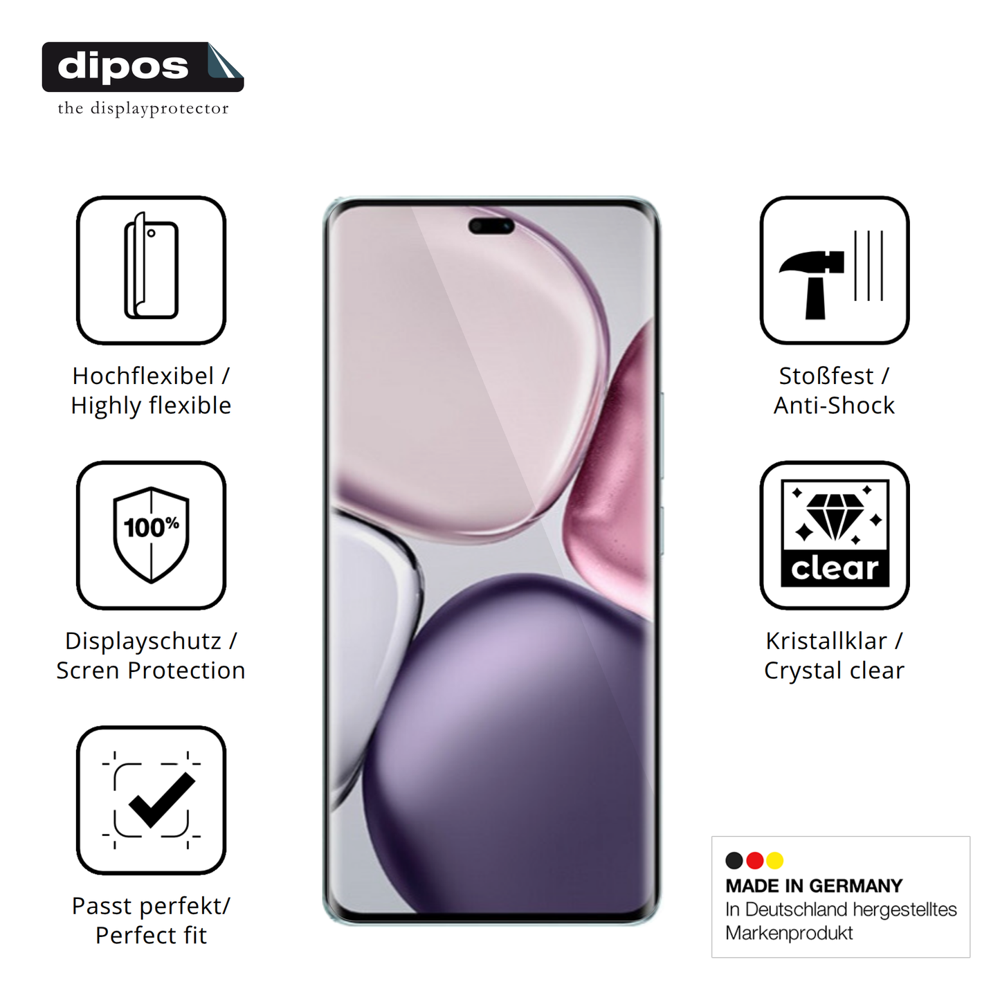 Displayschutz hergestellt in Deutschland, höchste Qualität made in Germany