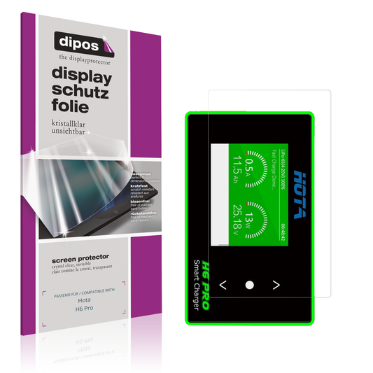 Klare Displayschutzfolie von dipos passend für hotah6 pro, präziser Zuschnitt und blasenfrei montiert