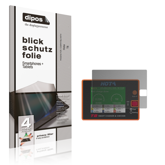 Blickschutzfolie von dipos passend für hotat8, präziser Zuschnitt und blasenfrei montiert