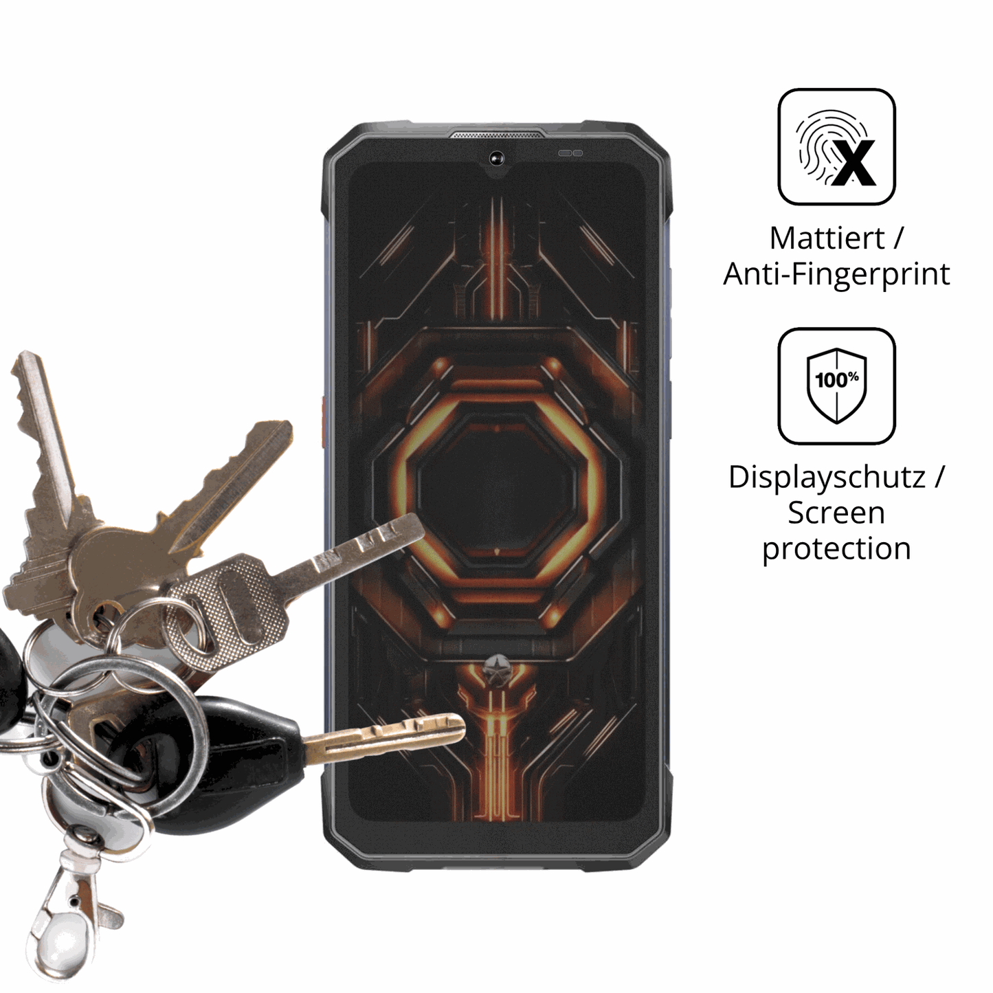 dipos Displayschutz für Hotwav Cyber 17, mattierte Oberfläche, Blickschutzfilter und perfekter Passform