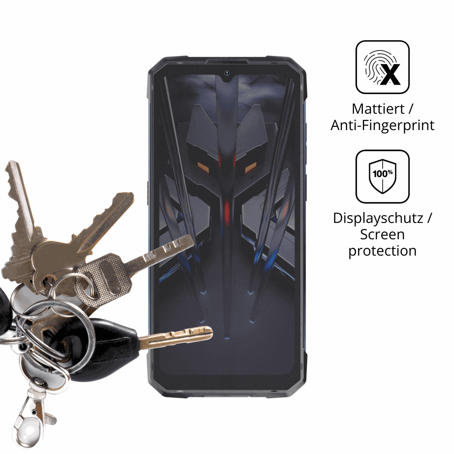 dipos Displayschutz für Hotwav Cyber 18, mattierte Oberfläche, Blickschutzfilter und perfekter Passform