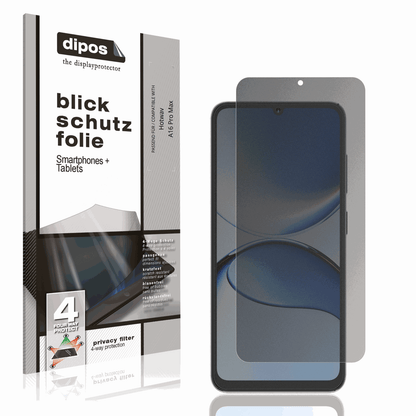 Blickschutzfolie von dipos passend für Hotwav A16 Pro Max, präziser Zuschnitt und blasenfrei montiert