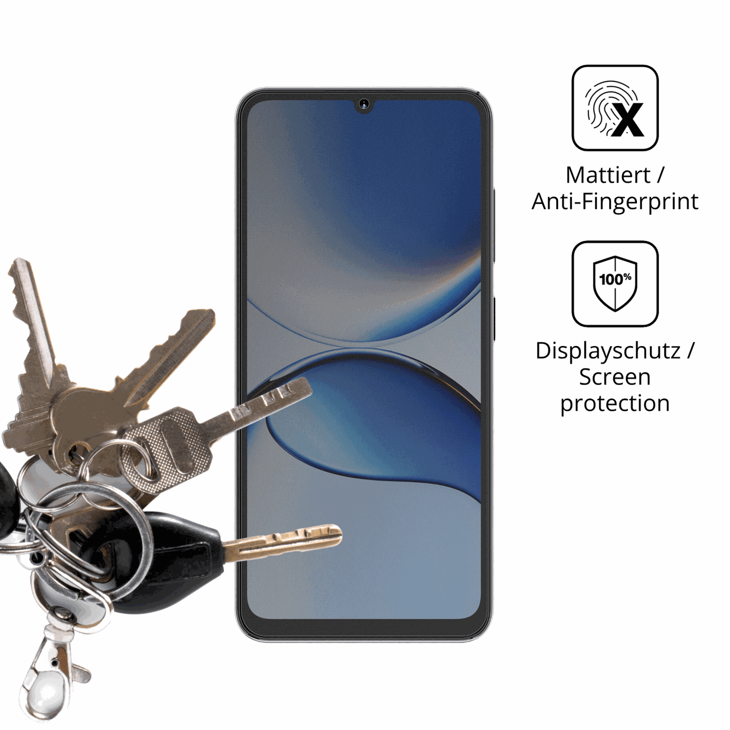 dipos Displayschutz für Hotwav A16 Pro Max, mattierte Oberfläche, Blickschutzfilter und perfekter Passform