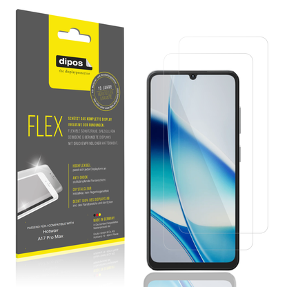 Klare Displayschutzfolie von dipos passend für Hotwav A17 Pro Max, 100% Displayabdeckung und blasenfreie Montage