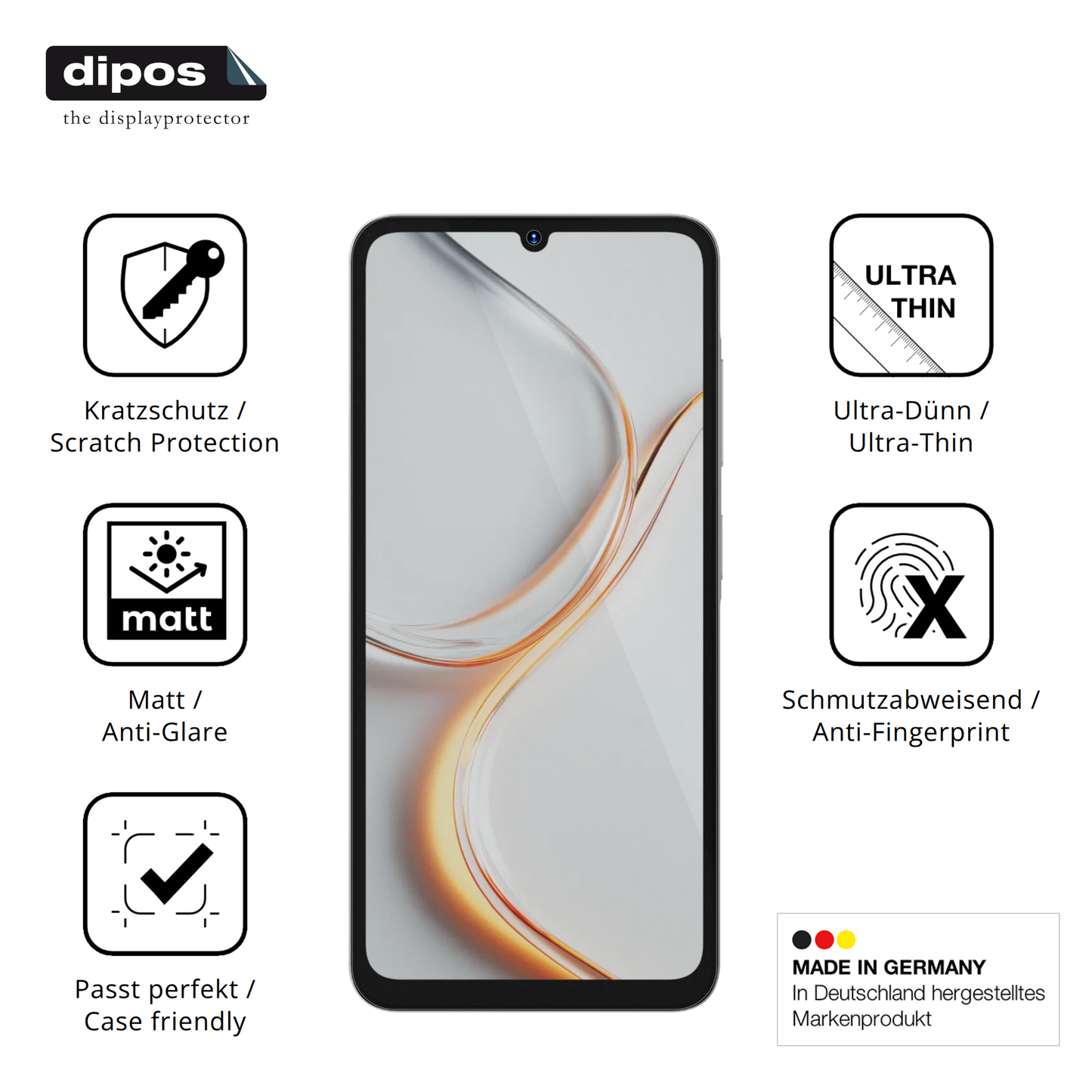 Displayschutz hergestellt in Deutschland, höchste Qualität made in Germany