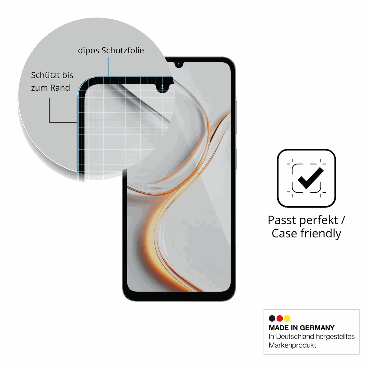 Besonders flexibler Displayschutz mit Anti-Shock-Schicht im Materialmix