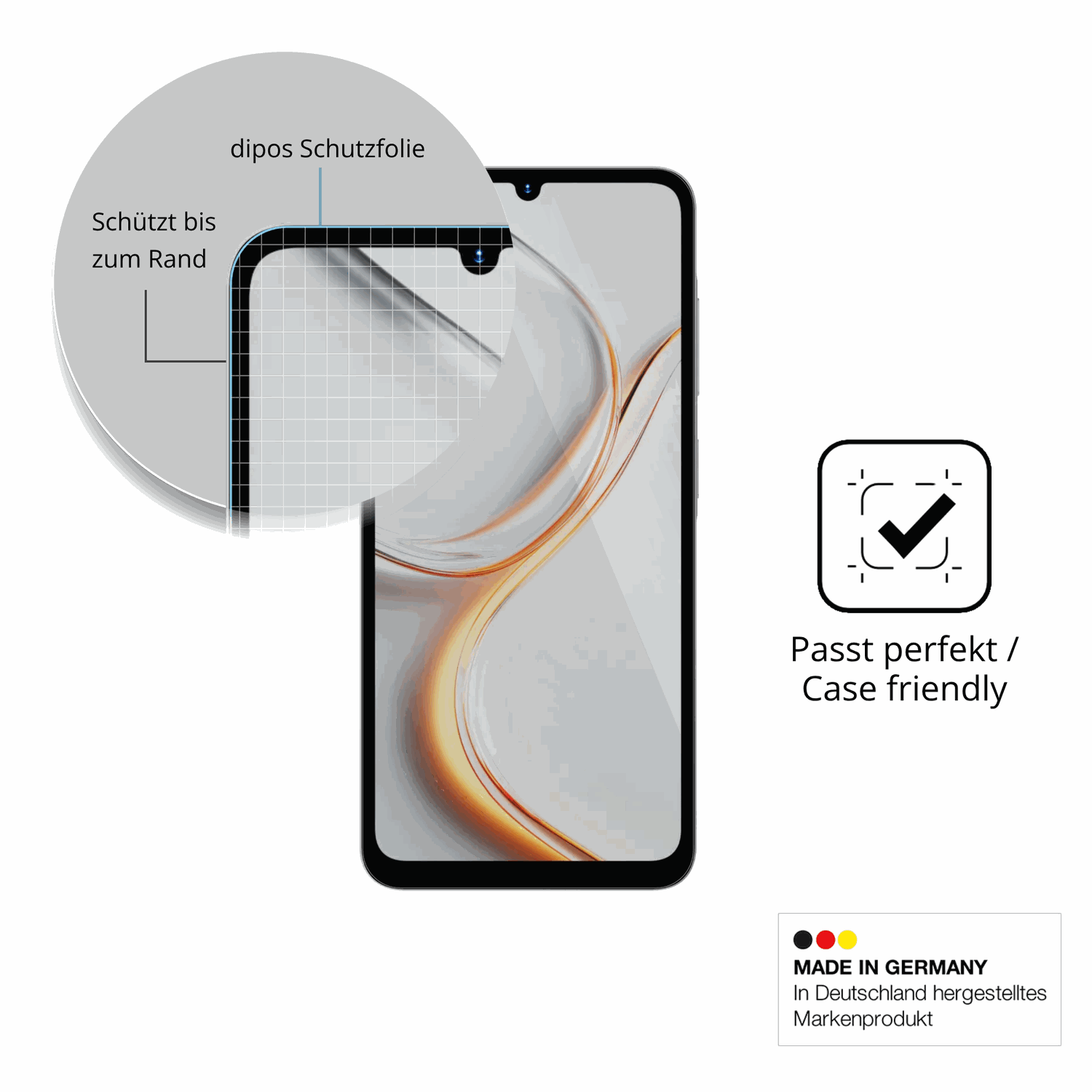 Besonders flexibler Displayschutz mit Anti-Shock-Schicht im Materialmix