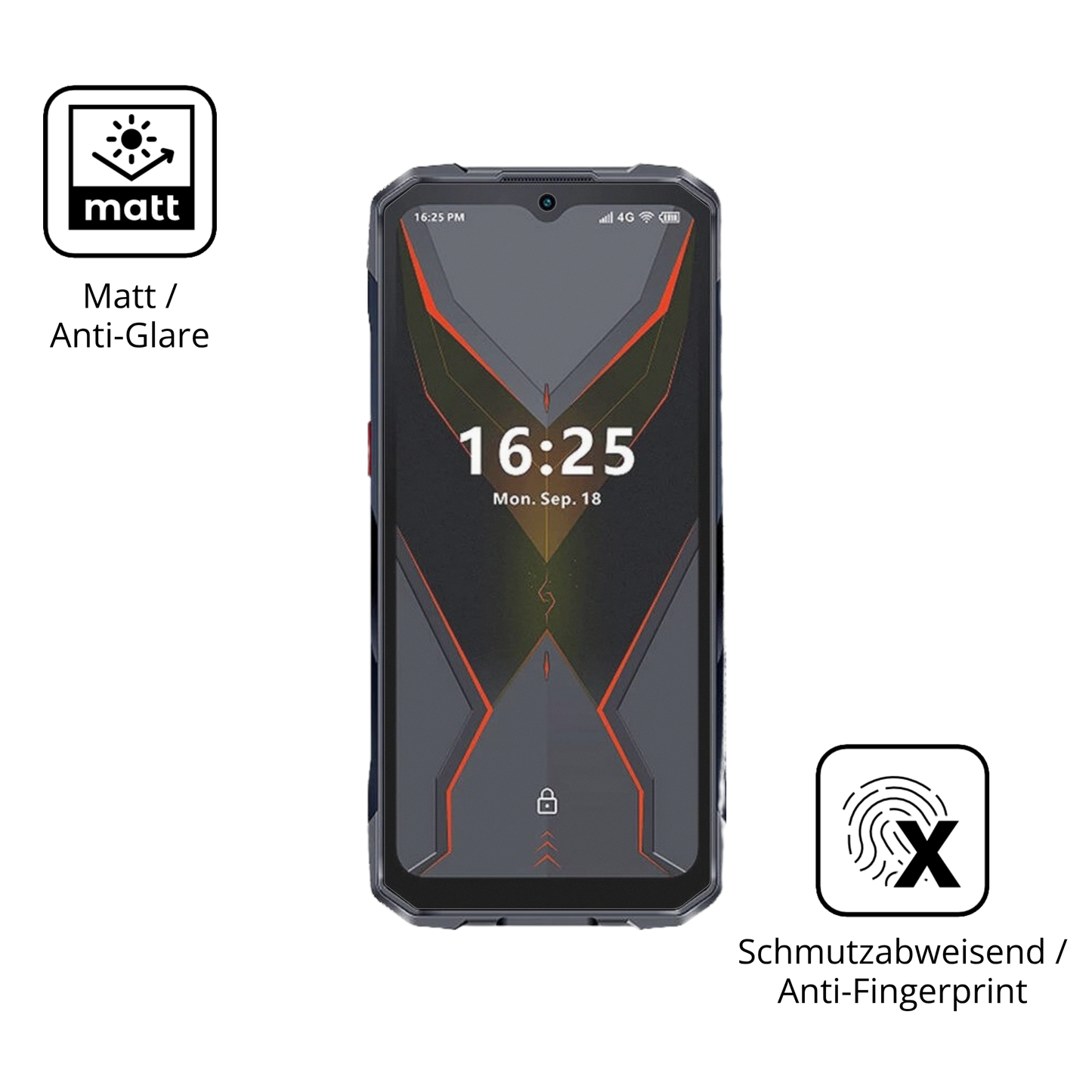 Dünne und entspiegelnde Folie passend zugeschnitten für Hotwav Cyber 16 Pro