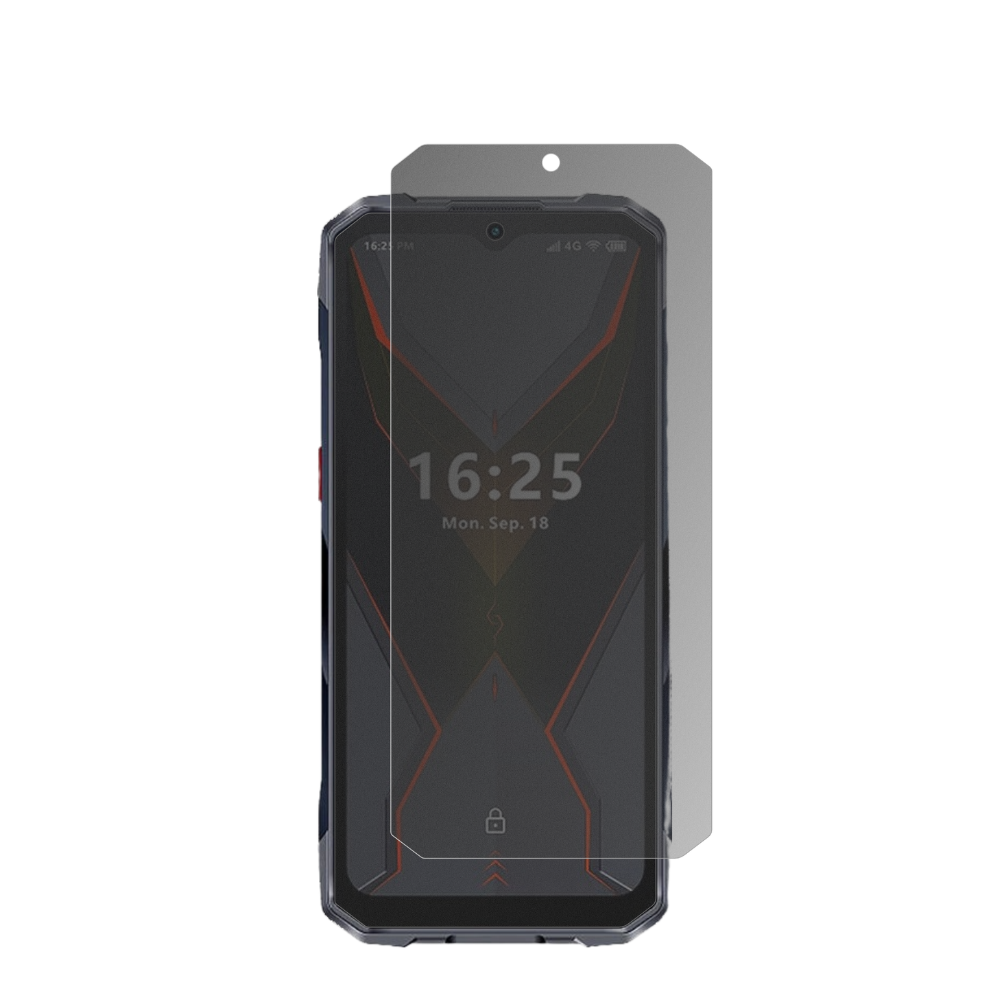 HotwavCyber 15 mit aufgebrachtem dipos Displayschutz, der seitliche Einblicke blockiert