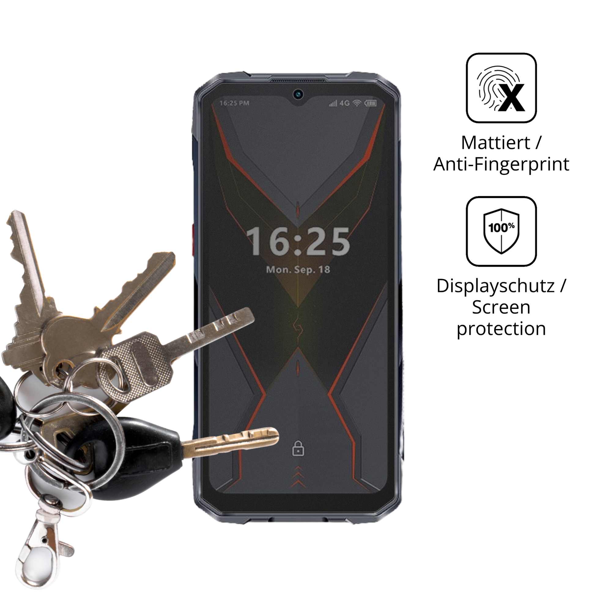 dipos Displayschutz für Hotwav Cyber 15, mattierte Oberfläche, Blickschutzfilter und perfekter Passform