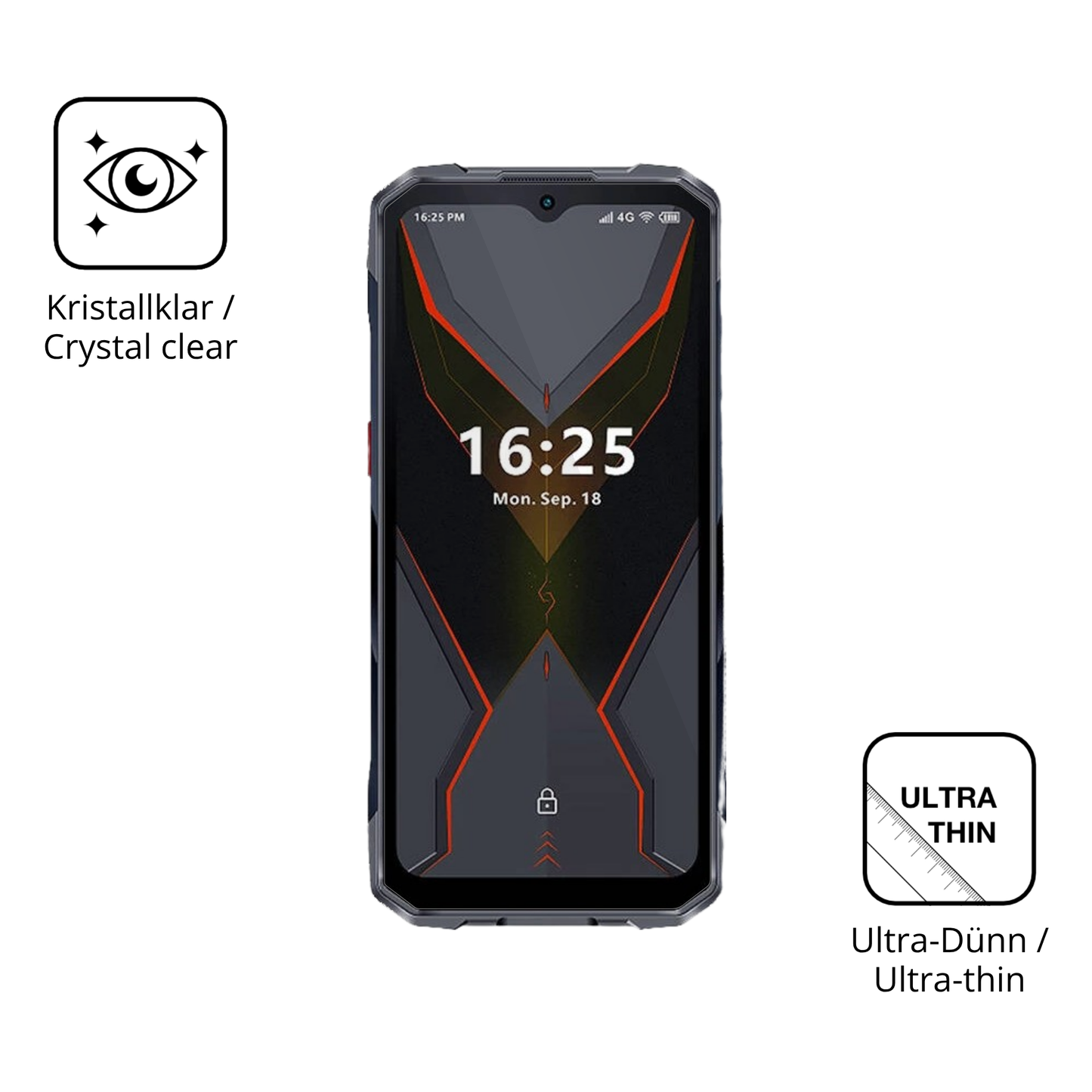 Dünne und klare Folie passend zugeschnitten für Hotwav Cyber 16 Pro