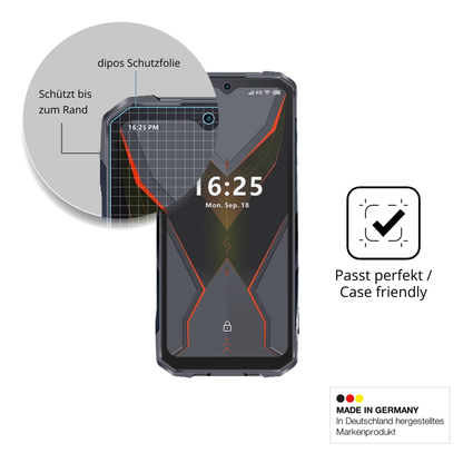 Schutzglasfolie mit optimaler Passform, zur Verwendung mit Hüllen geeignet