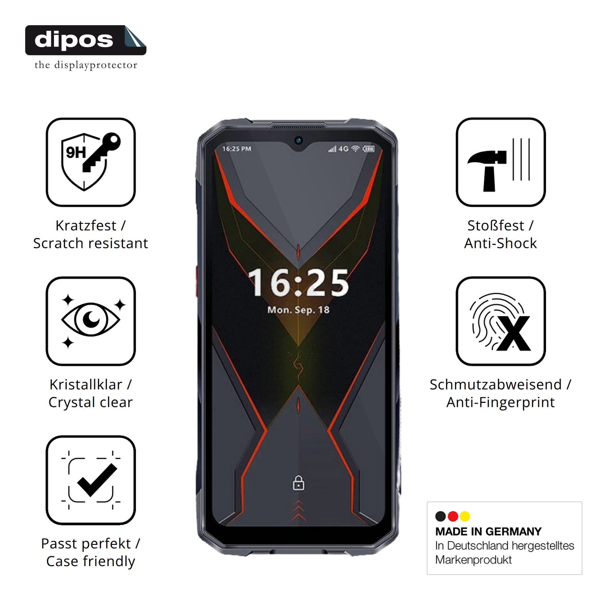 Displayschutz hergestellt in Deutschland, höchste Qualität made in Germany