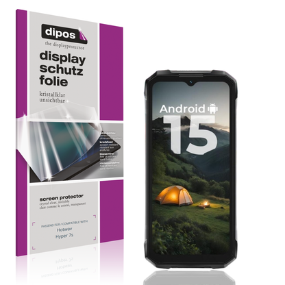 Klare Displayschutzfolie von dipos passend für Hotwav Hyper 7s, präziser Zuschnitt und blasenfrei montiert
