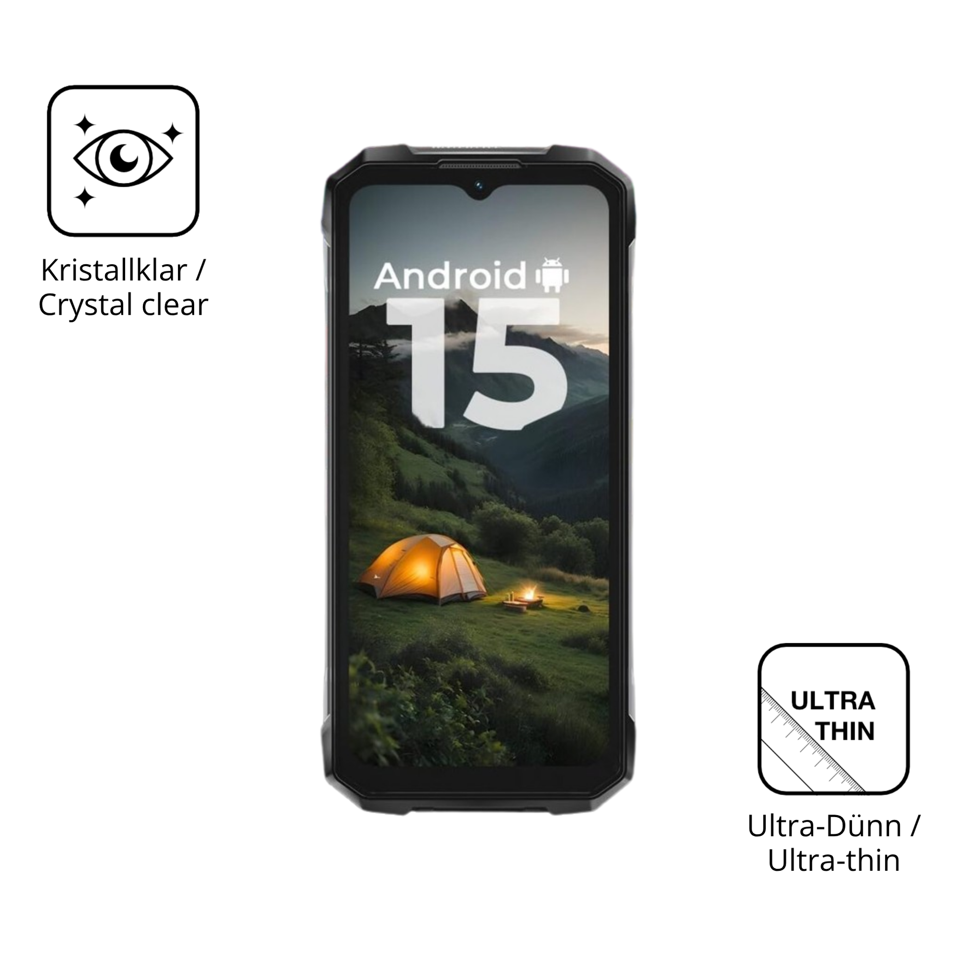 Dünne und klare Folie passend zugeschnitten für Hotwav Hyper 7s