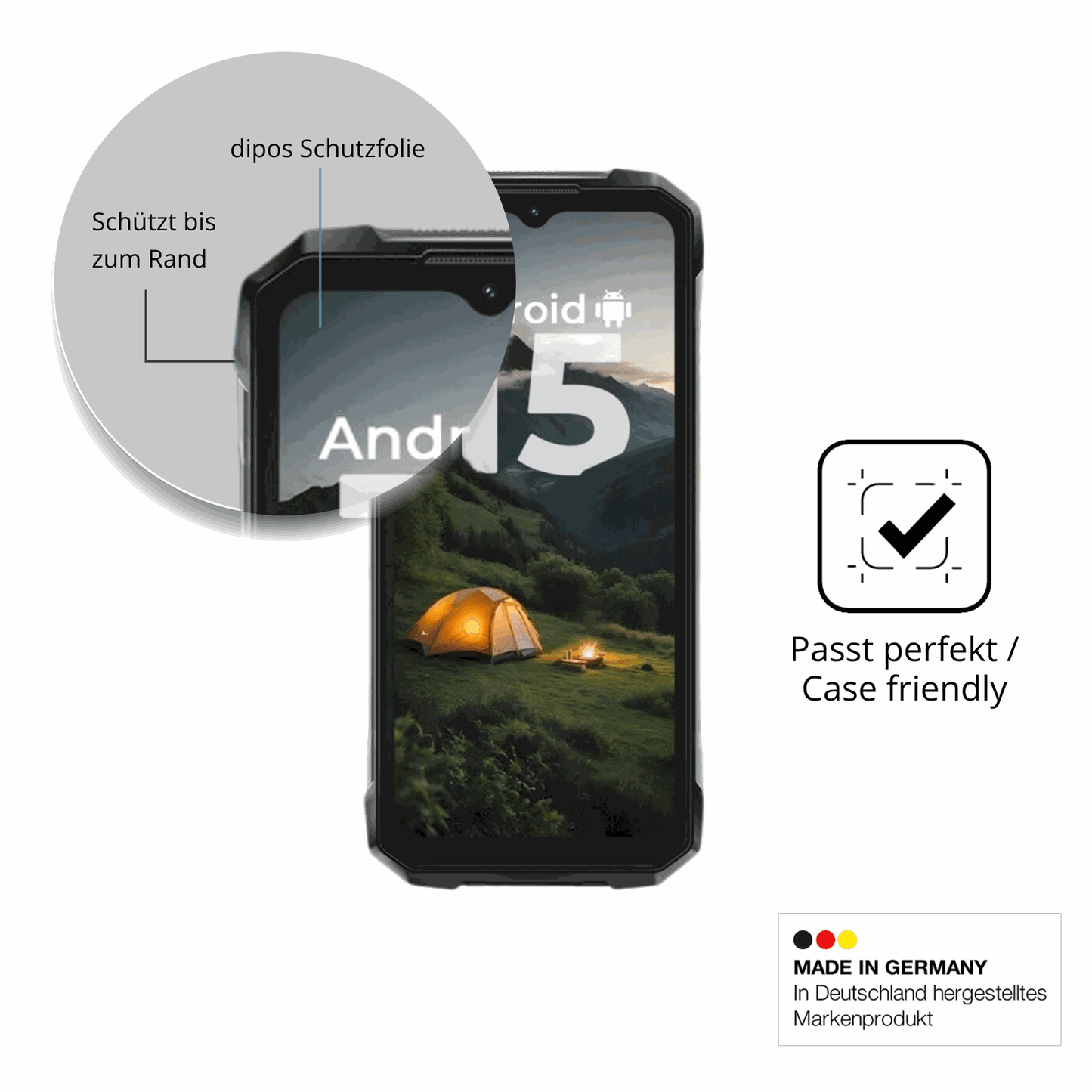 Besonders flexibler Displayschutz mit Anti-Shock-Schicht im Materialmix