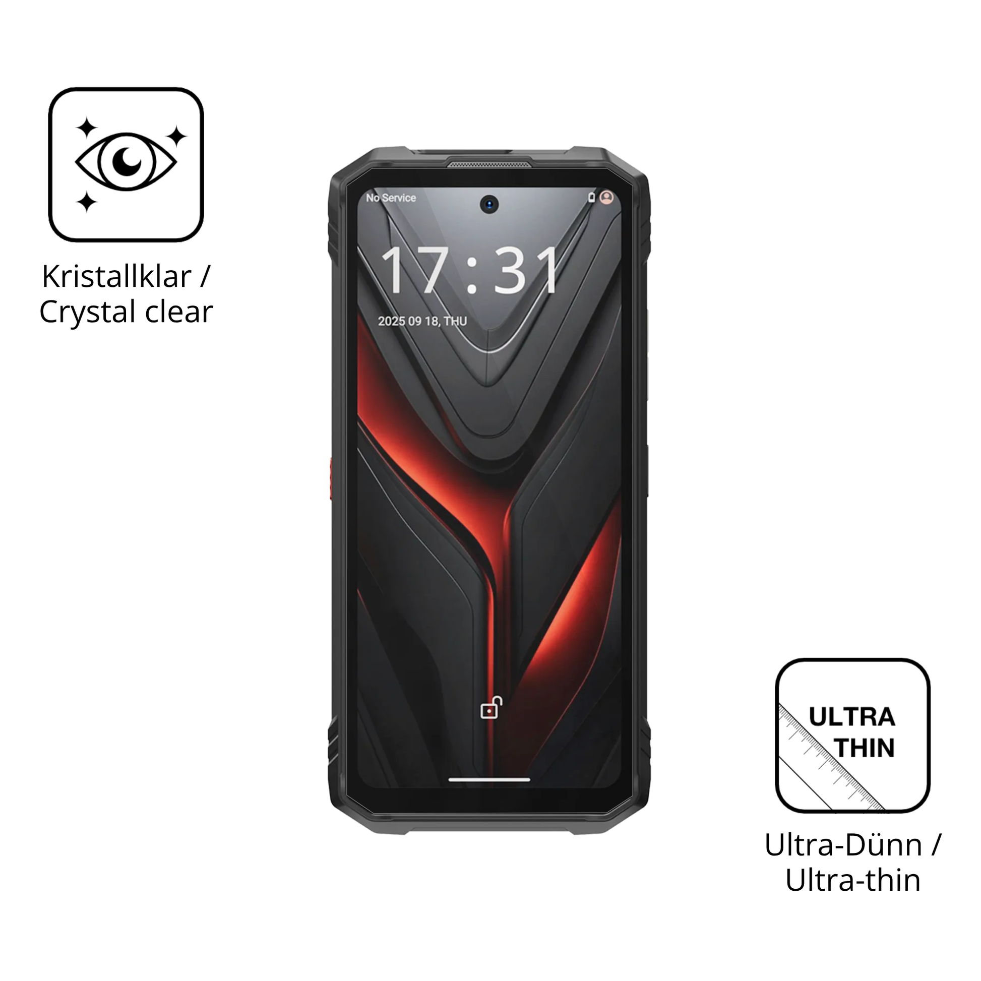 Dünne und klare Folie passend zugeschnitten für Hotwav Hyper 8 Pro