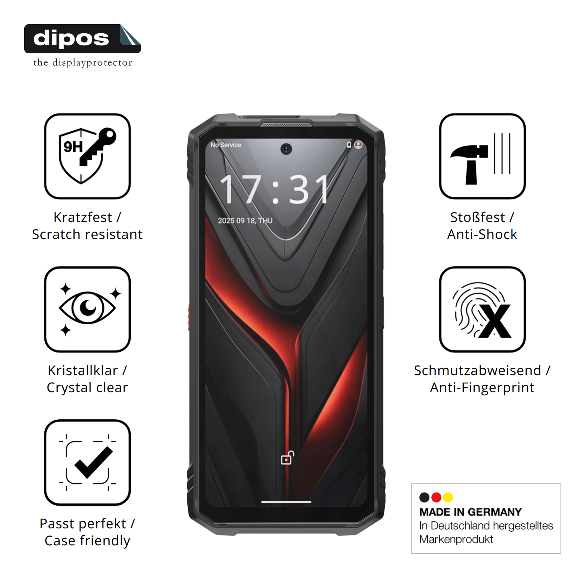 Displayschutz hergestellt in Deutschland, höchste Qualität made in Germany