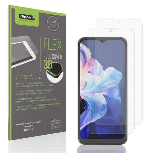 Matte Displayschutzfolie von dipos passend für Hotwav Note 15, 100% Displayabdeckung und blasenfreie Montage