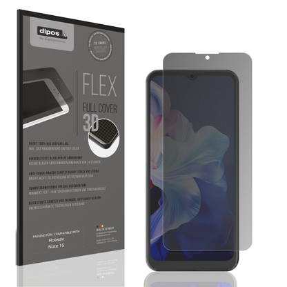 Blickschutzfolie von dipos passend für Hotwav Note 15, 100% Displayabdeckung und blasenfreie Montage