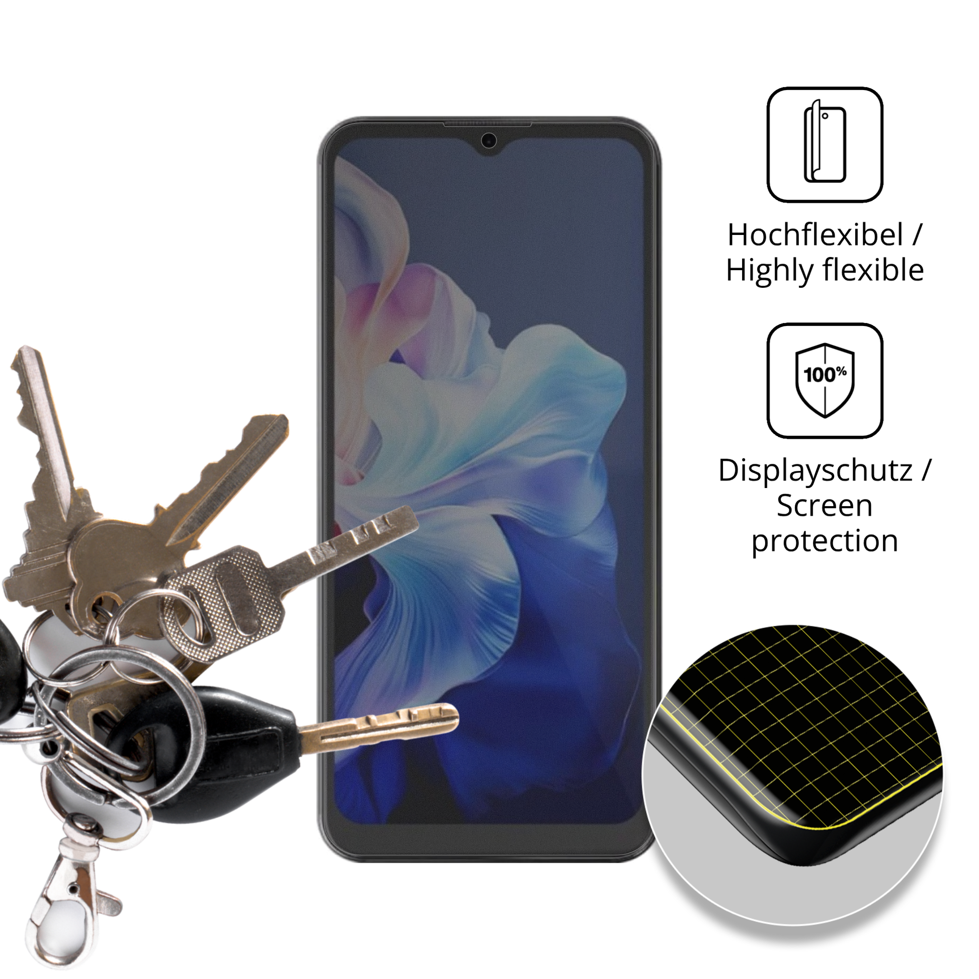 dipos Displayschutz für Hotwav Note 15, mit Blickschutzfilter und perfekter Passform auch für die Rundungen