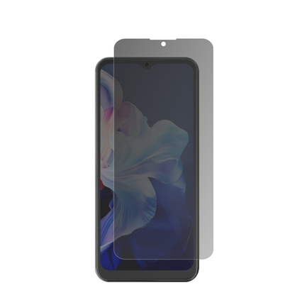 HotwavNote 15 mit aufgebrachter dipos Flex Schutzfolie, die seitliche Einblicke blockiert