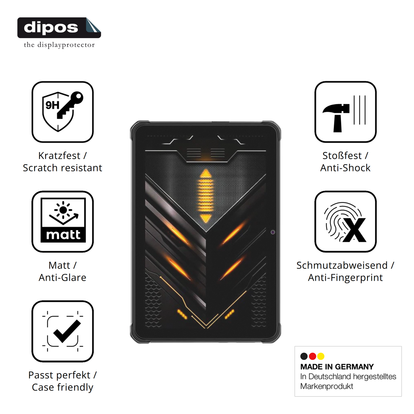 Displayschutz hergestellt in Deutschland, höchste Qualität made in Germany