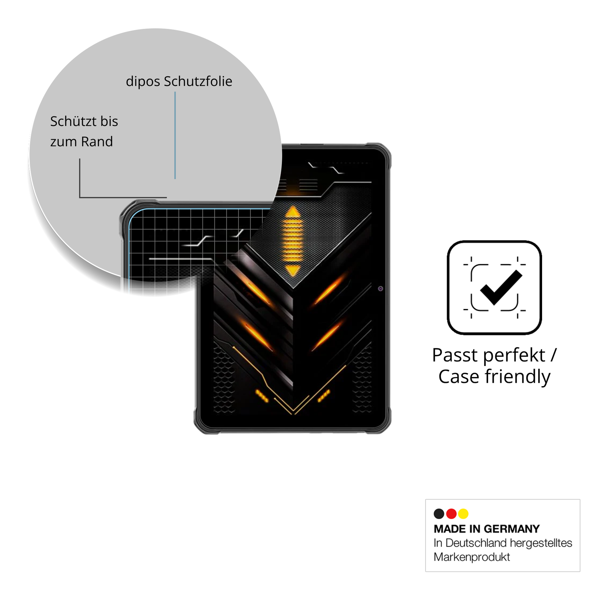 Besonders flexibler Displayschutz mit Anti-Shock-Schicht im Materialmix