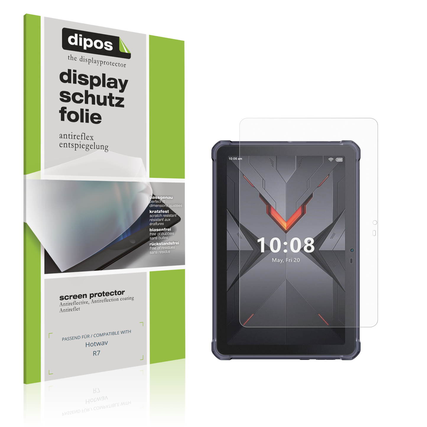Matte Displayschutzfolie von dipos passend für Hotwav R7, präziser Zuschnitt und blasenfrei montiert