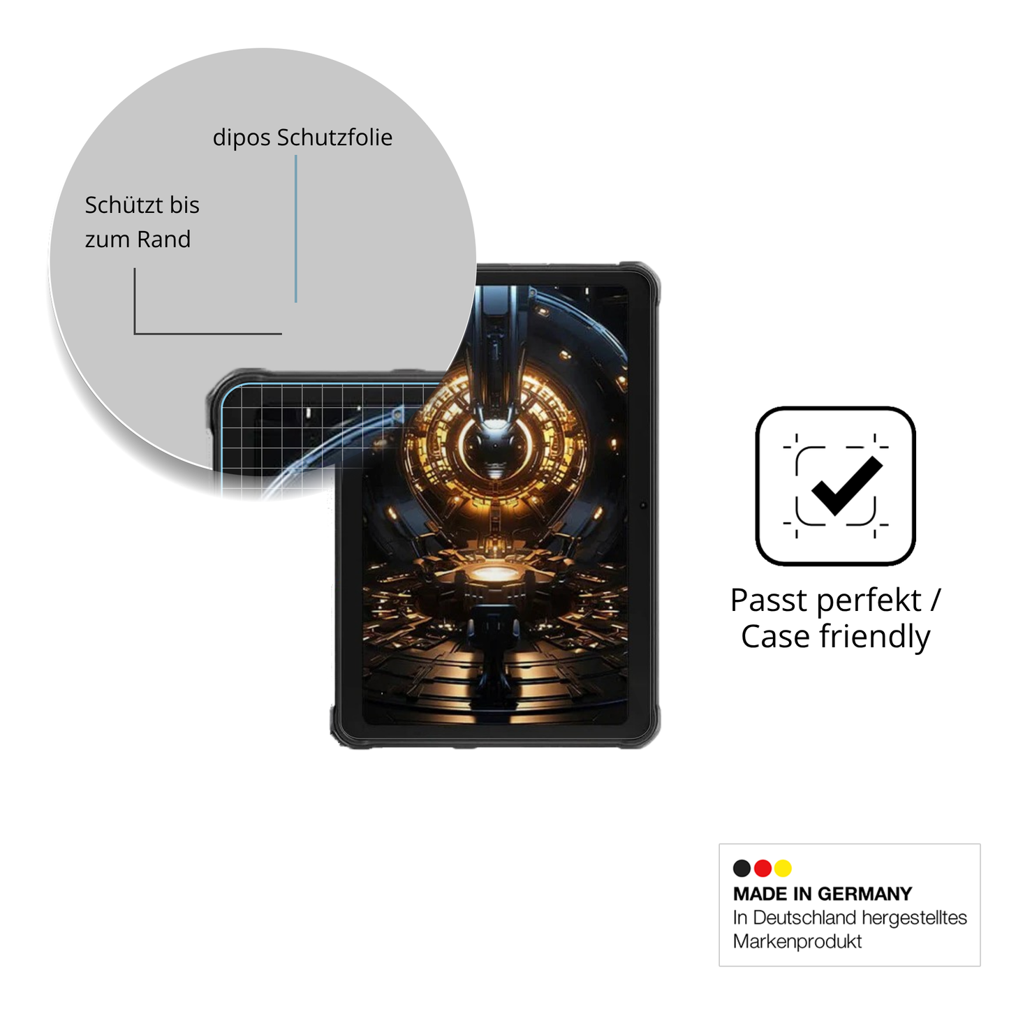 Besonders flexibler Displayschutz mit Anti-Shock-Schicht im Materialmix