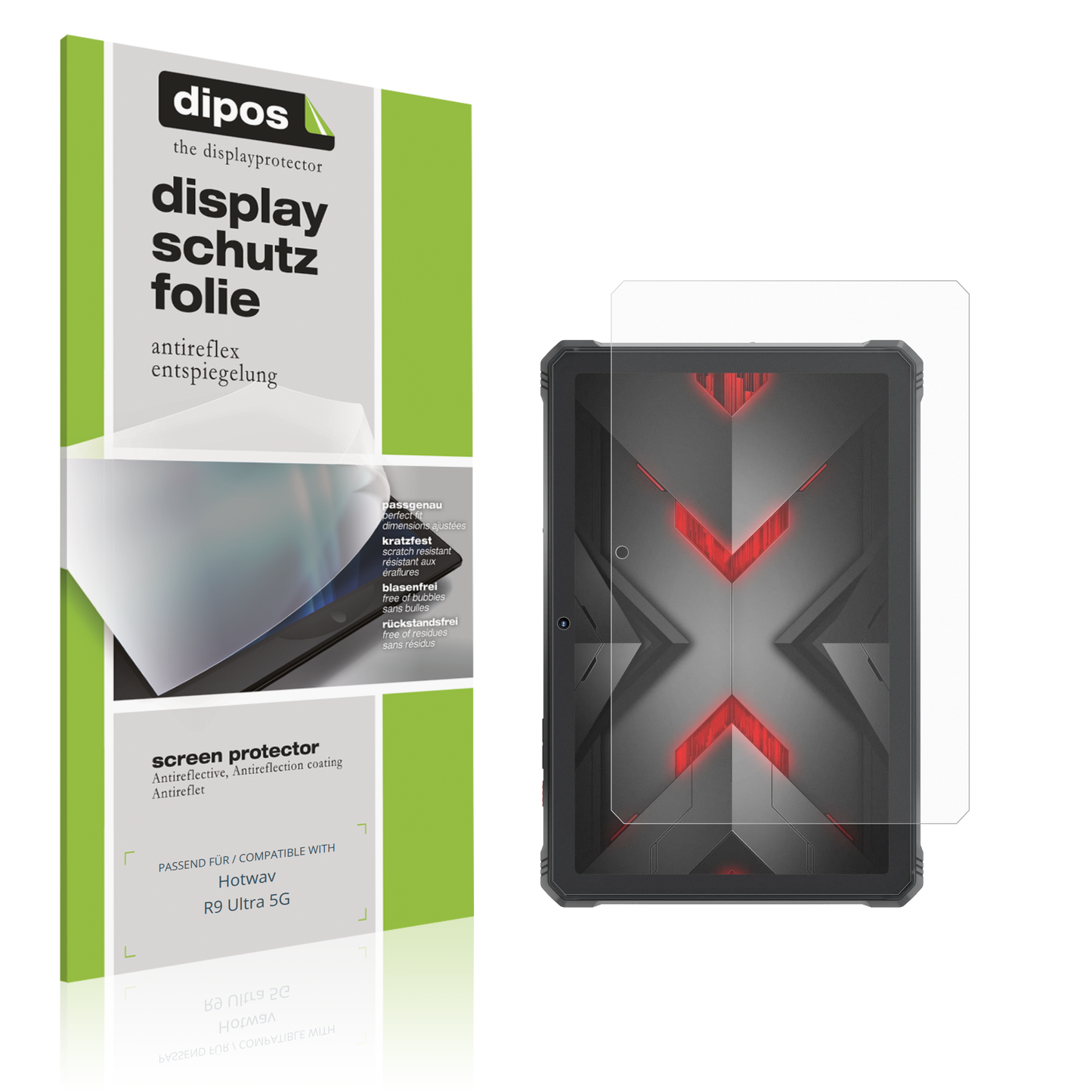 Matte Displayschutzfolie von dipos passend für Hotwav R9 Ultra 5G, präziser Zuschnitt und blasenfrei montiert