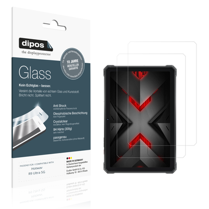 Klare Displayschutzfolie von dipos passend für Hotwav R9 Ultra 5G, 9H kratzfest und blasenfrei montiert