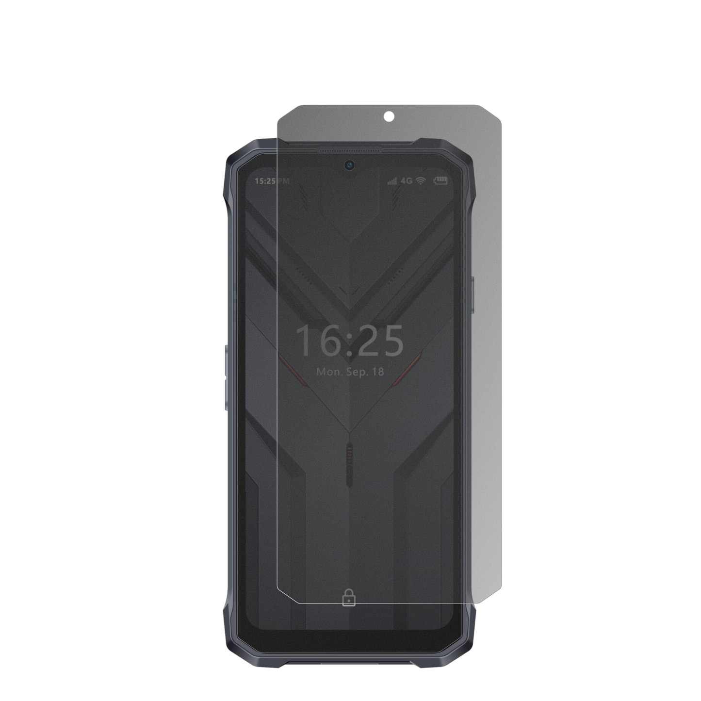 HotwavT7S mit aufgebrachtem dipos Displayschutz, der seitliche Einblicke blockiert