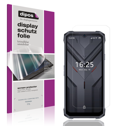 Klare Displayschutzfolie von dipos passend für Hotwav T7S, präziser Zuschnitt und blasenfrei montiert