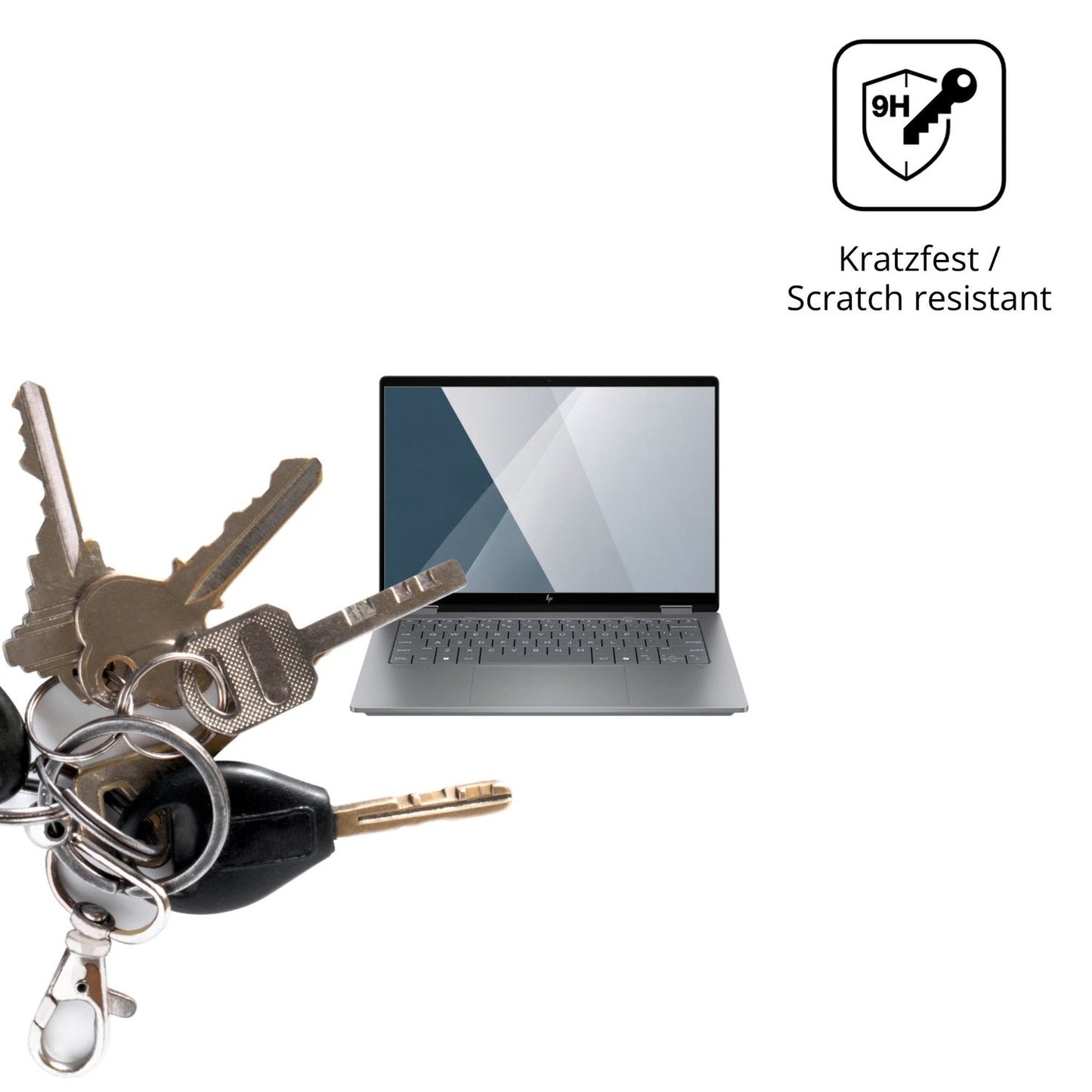 dipos Displayschutz für HP OmniBook X Flip 14-fk0773ng, transparente Oberfläche, perfekte Passform auch für die Rundungen