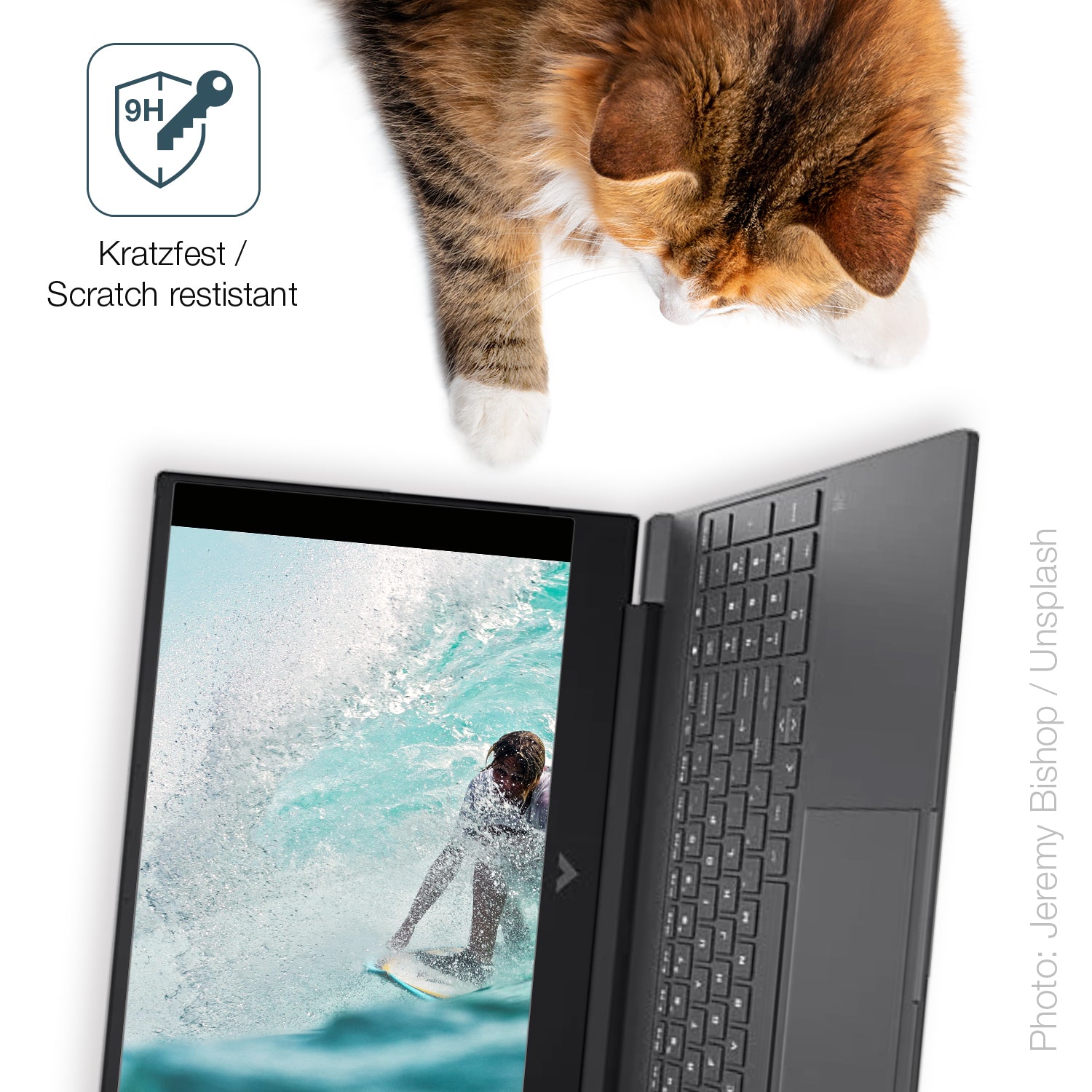 dipos Displayschutz für HP Victus Gaming Laptop, transparente Oberfläche, perfekte Passform auch für die Rundungen