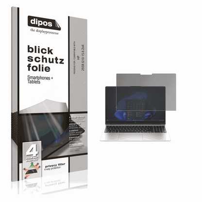 Blickschutzfolie von dipos passend für HP 255R G10 15.6 Zoll, präziser Zuschnitt und blasenfrei montiert