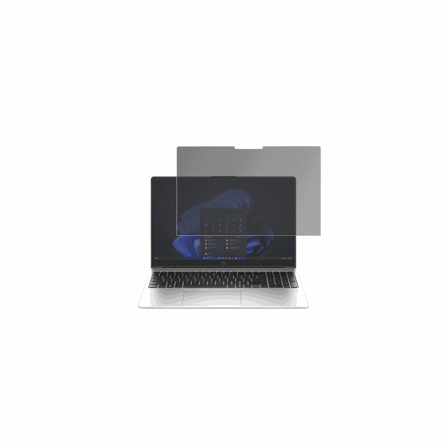 HP255R G10 15.6 Zoll mit aufgebrachtem dipos Displayschutz, der seitliche Einblicke blockiert