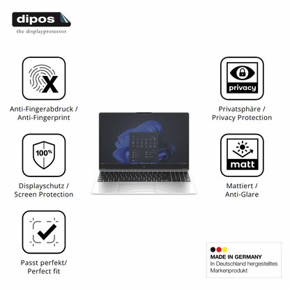 Privatsphäre-Schutz durch Sichtschutz-Folie passend zugeschnitten für HP 255R G10 15.6 Zoll
