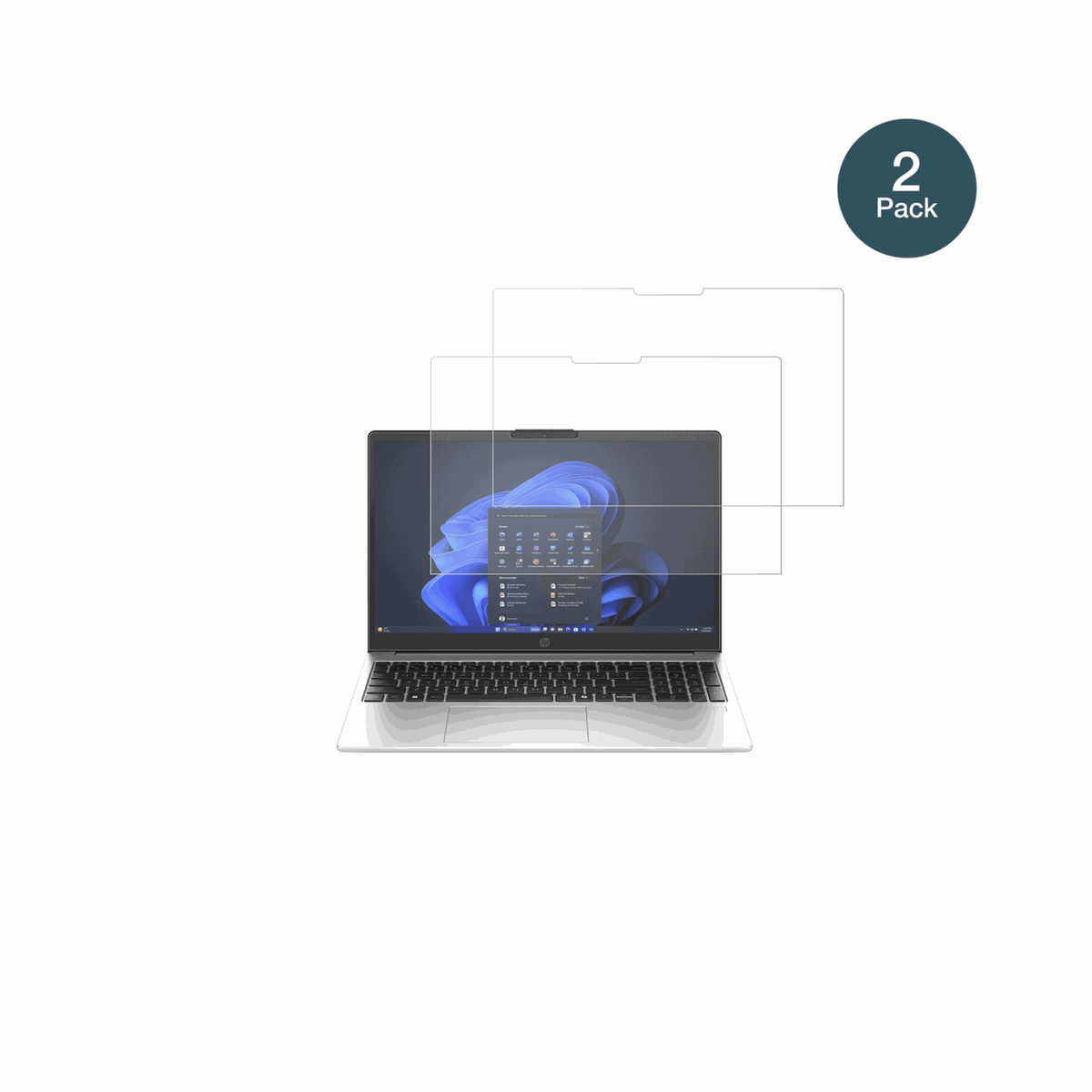HP255R G10 15.6 Zoll mit aufgebrachter dipos Panzerfolie, die lästige Fingerabdrücke minimiert
