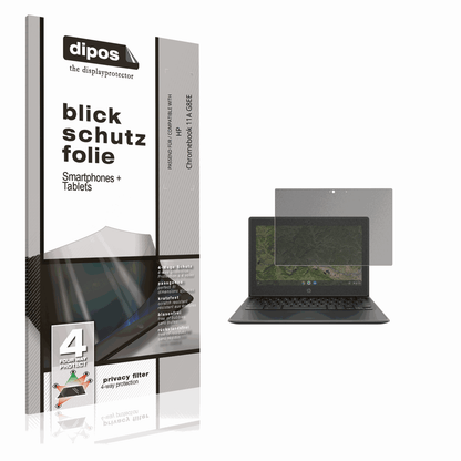 Blickschutzfolie von dipos passend für HP Chromebook 11A G8EE, präziser Zuschnitt und blasenfrei montiert